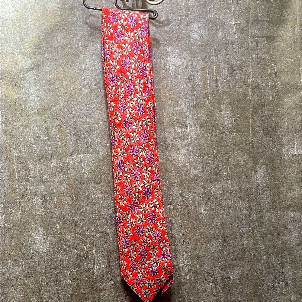 Floral Red Tie